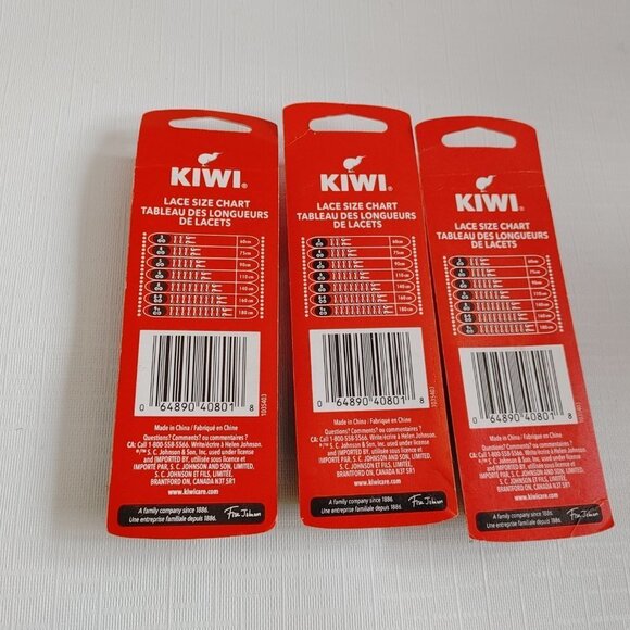 Kiwi Dress Shoe Laces Round Black BNIP Lot of 3 - Picture 3 of 4